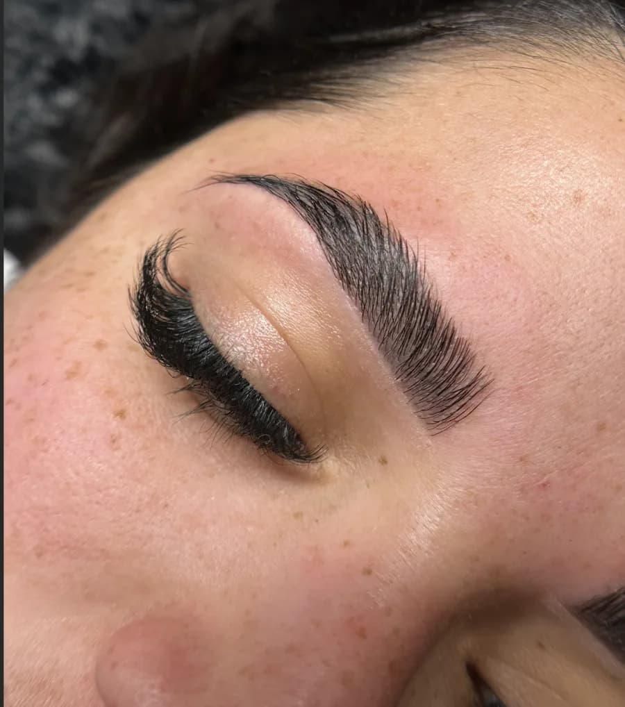 Volume lash extensions and brow design